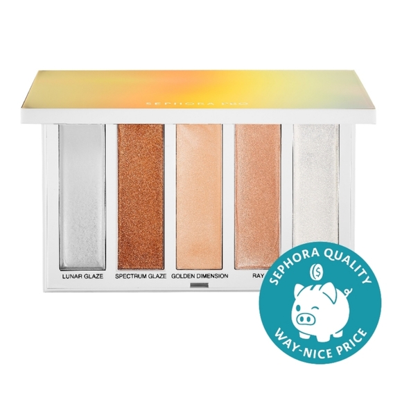 Sephora PRO Dimensional Highlighting Face Palette Warm 5 Highlighters Makeup NWT - Picture 2 of 7